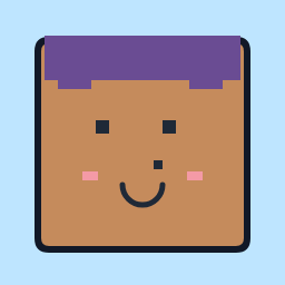 The same Square Face Editor design with two palettes, After: cocoa, plum, sky