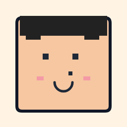 The same Square Face Editor design with two palettes, Before: peach, ink, cream