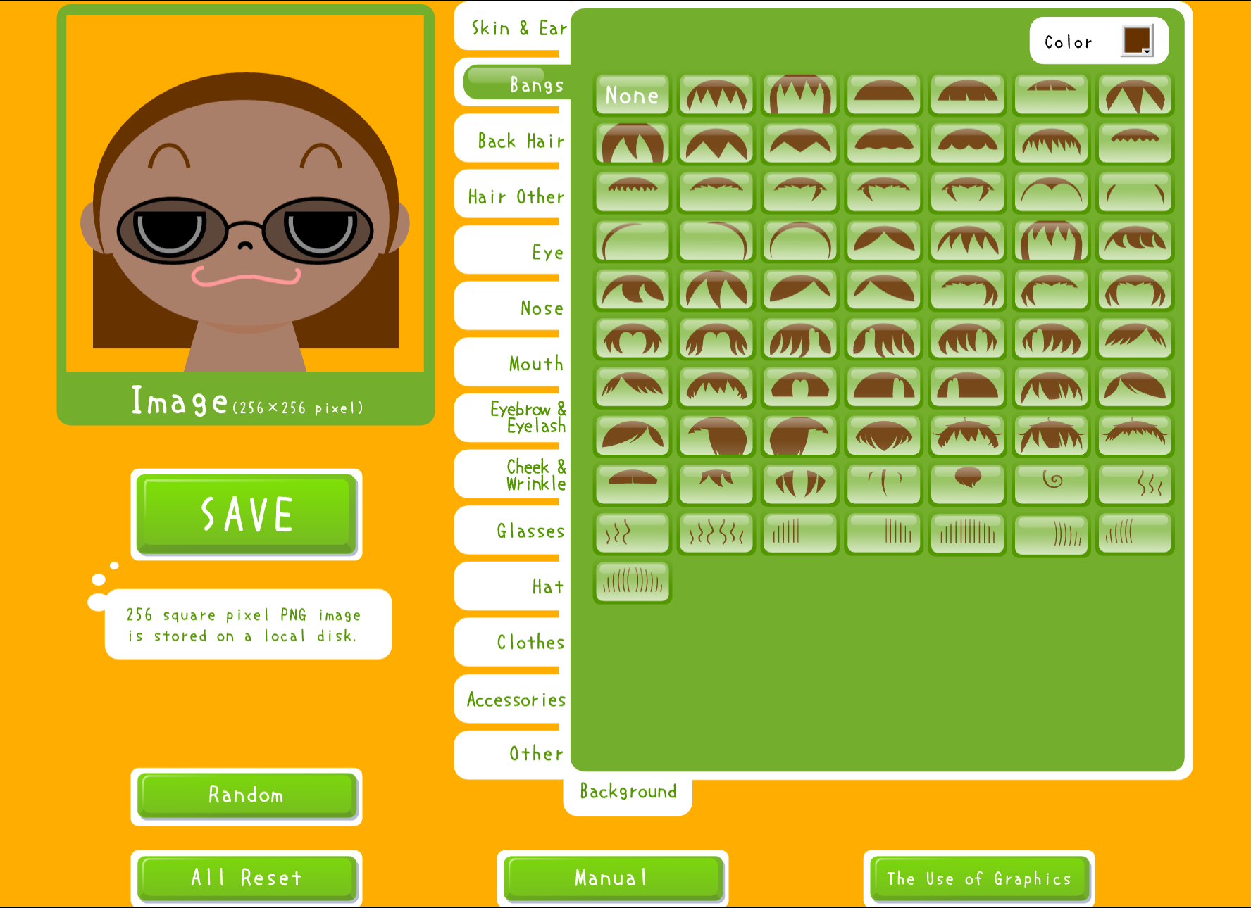 Oval Face editor showing a customized 256px oval-face result