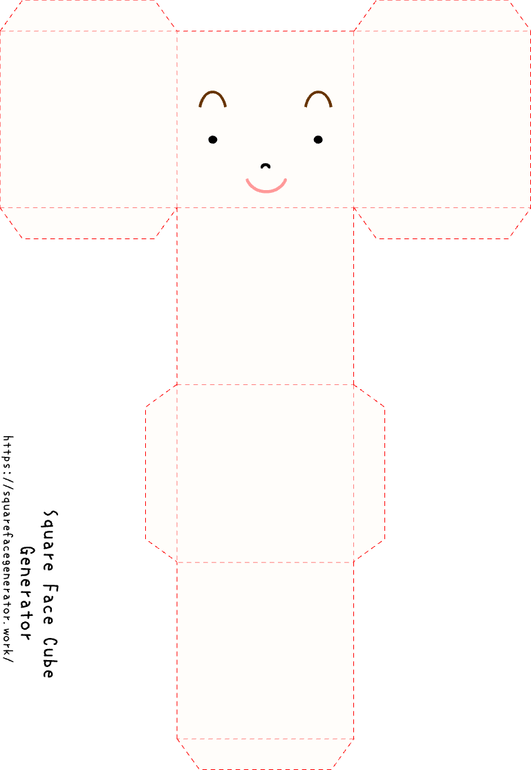 展開図とキャラクター操作を表示した Square Face Cube エディター