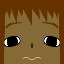 Avatar with spiky brown hair and a frowning mouth