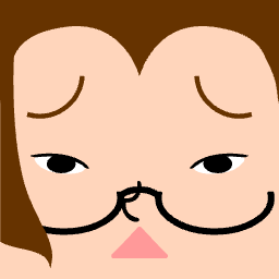 Avatar with sleepy eyes and a mustache-like nose outline