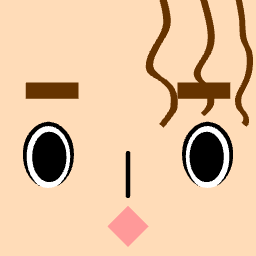 Avatar with wavy bangs and a diamond-shaped nose