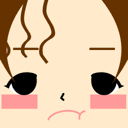 Avatar with curly bangs falling over one eye