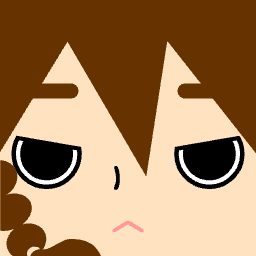 Avatar with pointed bangs and a flat, calm mouth