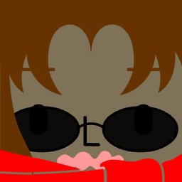 Avatar wearing round black sunglasses and a red scarf