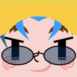 Pink avatar wearing a yellow cap, oval gray sunglasses, and blue-and-coral bangs