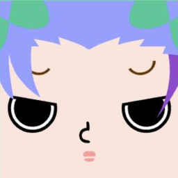 White avatar with lavender hair, a mint star clip, large eyes, and puckered lips