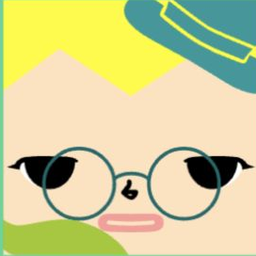 Avatar in a teal boater hat with swept yellow hair, round glasses, and sleepy eyes
