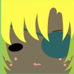 Olive avatar with yellow side bangs, an oversized teal monocle, and pink freckles