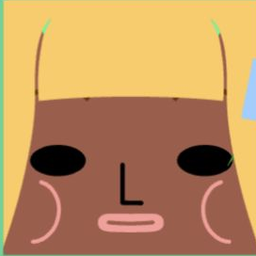 Brown avatar with a mustard cap, dark side hair, and wavy cheek markings