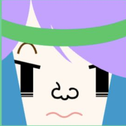 White avatar in a lavender hat with a green band, tall black eyes, and a frown