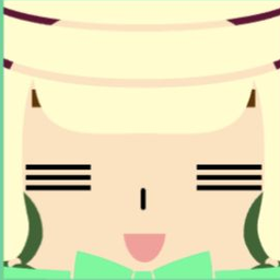 Avatar in a wrapped cream hat with closed striped eyes, a smile, and a mint neck bow
